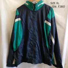 【XL】海外古着 アディダス　adidas　ネイビー　グリーン　紺　緑　ナイロンジャケット　XLサイズ