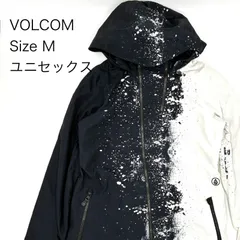 VOLCOM スノーボードジャケット M相当 ペイントデザイン ブラック×ホワイト ユニセックス 防寒 アウター｜VOLCOM Snowboard Jacket Paint Splatter Black White Unisex Mのサムネイル