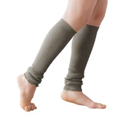 [SOWAN] [ソワン] 2足組 リブ編み オーガニックコットン レッグウォーマー レディース メンズ (オリーブ・オリーブ)