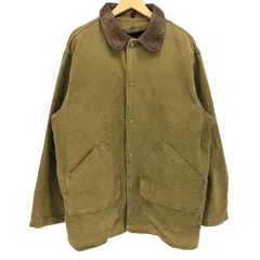 ウールリッチ WOOLRICH 90S ライナー付 襟レザー切替 ハンティングポケット ダック地 カバーオール ハンティング ジャケット メンズ import：L のサムネイル