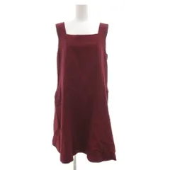 ホコモモラ JOCOMOMOLA ノースリーブワンピース ひざ丈 42 フレア ヘリンボーン柄 スクエアネック 赤 レッド /GV