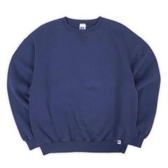 ラッセル RUSSELL 90s 00s 90-2000年代 前V ブランクスウェット 無地 旧タグ トレーナー フェード USA ヴィンテージ アメリカ 古着 メンズ スウェット トレーナー ネイビー 紺 L【中古】