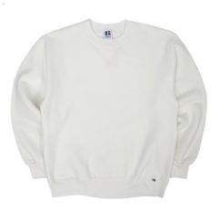 ラッセル RUSSELL 90s 90年代 前V ブランクスウェット MADE IN USA アメリカ製 無地 刺繍タグ 旧タグ ヴィンテージ 古着 メンズ スウェット トレーナー ホワイト 白 L【中古】