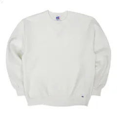 ラッセル RUSSELL 90s 90年代 前V ブランクスウェット MADE IN USA アメリカ製 無地 刺繍タグ 旧タグ ヴィンテージ 古着 メンズ スウェット トレーナー ホワイト 白 L【中古】