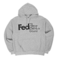 フェデックス FedEx 美品 00s 2000年代 ロゴプリント スウェットパーカー 企業 Hanes ヘインズ USA ヴィンテージ アメリカ 古着 メンズ パーカー 霜降りグレー M【中古】