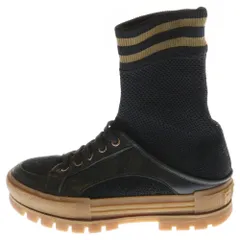 FENDI (フェンディ) ラバーソール ニット ソックススニーカー ブラック/ブラウン