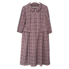 Leilian(レリアン) ワンピース サイズ13+ S レディース美品  - ボルドー×白 その他 襟/七分袖/ロング