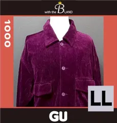 GU　ジーユー　コーデュロイ　ボタンシャツ　ジャケット　パープル　サイズXL