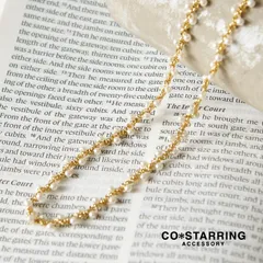 【新品】【CO＊STARRING コ・スターリング】パール編み 2WAY スライド ロングネックレス (25-8-003-LNE)レディース アクセサリー オケージョン 卒業式 ナチュラル きれいめ 上品 真珠 ギフト プレゼント クリスマス 40代 50代のサムネイル