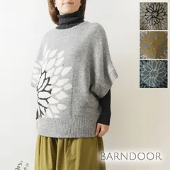 ＊【新品】【BARNDOOR バーンドア】ダリア ジャガード ニット ベスト (1203002)レディース 秋 冬 花柄 北欧 暖か 温か 重ね着 ゆったり フラワー ナチュラル 服 新作 シンプル おしゃれ コーディネート ナチュランド 人気 50代 60代
