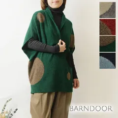 ＊【新品】【BARNDOOR バーンドア】ドット ジャガード ニット 変形 ベスト (1203008) レディース 秋 冬 北欧 ゆったり 水玉 ガウン カシュクール 温か 暖か 重ね着 ナチュラル 服 おしゃれ コーディネート ナチュランド 50代 60代