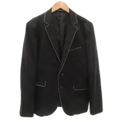 ニコルクラブフォーメン NICOLE CLUB FOR MEN テーラードジャケット 46 シングル 2B 総裏地 パイピング 千鳥格子柄 黒 ブラック /GV