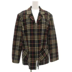 REQUIREMENTS ジップアップジャケット 襟付き 14 チェック 黒 ブラック ベージュ /GV