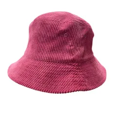 HONG BA コーデュロイ バケットハット 帽子 ワインレッド系
