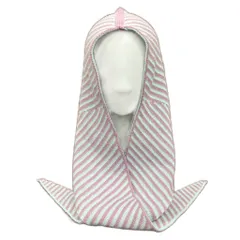 メメクル MEMECLE バラクラバ ボーダー マフラーフーディー パープル グリーン レディース