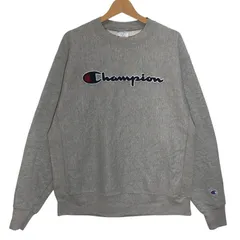 ヴィンテージ Champion REVRSE WEAVE/チャンピオンリバースiD デカロゴ ワッペンロゴ スウェット トレーナー 長袖 フロント袖刺繍 オーバーサイズ ビッグシルエット HONDURAS製 メンズ LARGE 2XL グレー