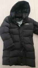 ナショナルジオグラフィック ブラック ロングダウンジャケット 冬 アウター キッズ