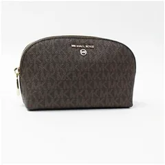 マイケルコース ロゴ コスメ ポーチ 化粧ポーチ ブラウン PVC 中古