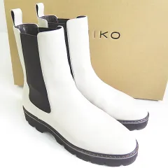 ヒミコ 卑弥呼 HIMIKO サイドゴア トラックソールブーツ レザー 24.0 アイボリー 621406 2sa6468