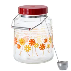 ガラス レトロ キャニスター 昭和 保存容器 密閉 】 6148 容器 日本製 化粧箱入 梅瓶 アリス 3L らっきょう 貯蔵びん 梅酒瓶 漬 アデリアレトロ 【 米びつ アデリア(ADERIA)