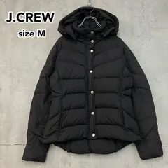 J.CREW Jクルー ダウンジャケット パッファージャケット M 黒 ブラック フーデッド アウター ブルゾン ショート丈 軽量 80%ダウン フェザー混 秋冬 カジュアル 上品 キルティング RN77388 ★ ◆■