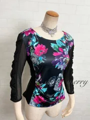 新品　社交ダンス　トップス　黒　ピンク　緑　水色　レッスン　ラテン　9266