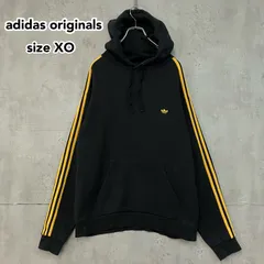 adidas Originals アディダス オリジナルス Mini Shmoo HD ミニ シュムー プルオーバー パーカー フーディ EC7325 黒 ブラック 黄 イエロー 金 ゴールド トレフォイル 刺繍 3ストライプ 2019年製 古着 ★ ◇■