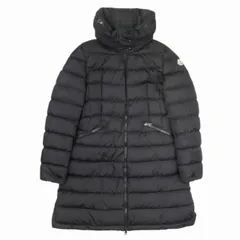 美品 21aw モンクレール MONCLER FLAMMETTE LONG COAT フラメッテ ダウンコート ロングジャケット キルティング アウター 3 黒 ブラック/△Q01/レディース