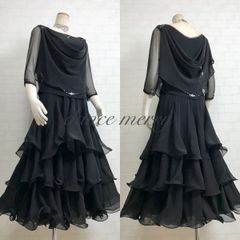 MERRY】新品 社交ダンス ツーピース 黒 セットアップ パーティ