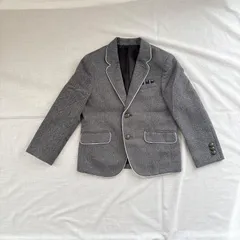 美品 CHOPIN ショパン 男の子 子供用 ジャケット 120㎝ グレー チーフ パイピング かっこいい 発表会 結婚式 セレモニー フォーマル 入園式 卒園式 入学式