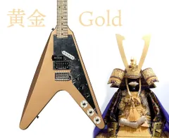 新世界JapanGuitars　三刀流GUITAR　GOLD / 世界的な著名ブランドのOEMを長年行なっていた知る人ぞ知るギター工房”Red House Guitars”にて製作 フライングV 型 エレキギターのサムネイル