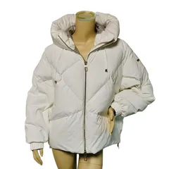 新品未使用★DUNO★デュノ・【PEGGIE ペギー】レディース メタルブランドロゴ フード付き ダブルジップ オーバーサイズ ダウンジャケット(40/ML相当)レディースダウンジャケット 冬物 カジュアル アウター オシャレ ブランド