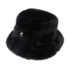 カンゴール KANGOL FAUX FUR BUCKET ファー バケットハット バケハ ロゴ刺繍 ブラック 黒 L K4370のサムネイル