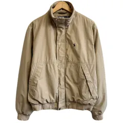 Polo Ralph Lauren ポロ ラルフローレン ブルゾン ジャケット フリースライニング ワンポイントロゴ 刺繍 フルジップ ポケット付き ベージュ Mサイズ No.L385