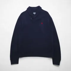 Polo Ralph Lauren 90年代 ショールカラー スウェット トレーナー L ネイビー スモールポニー刺繍