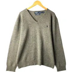 古着 ラルフローレン Ralph Lauren POLO by Ralph Lauren Vネック ラムウールニットセーター メンズL相当/eaa601639