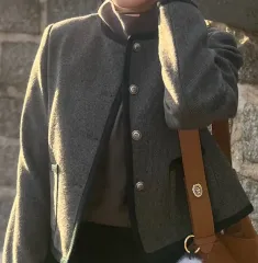 グレーウールツイードジャケット