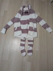 【クリスマス限定】ジェラートピケ もこもこルームウェア ボアカーディガン ピンク系 MERRY CHRISTMASタグ付き