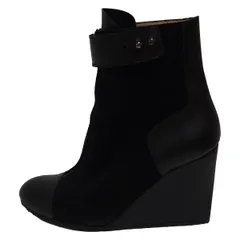 美品✨JOSEPH サイドゴアブーツ レザー ガラスレザー 黒 37 送料無料】ショートブーツ メンズ サイドゴアブーツ レザーブーツ