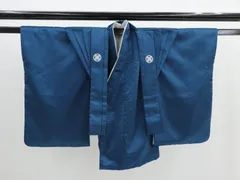 男の子 着物と裃(肩衣) 青色 used 七五三 祝い事 コスプレ 演劇用 b9470