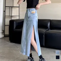 デニムスカート スリット ハイウエスト