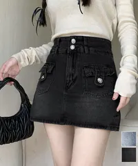 キュロットデニムスカート ハイウエスト SK21468260-4186