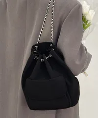 巾着リュック ナイロンチェーンバッグ軽量