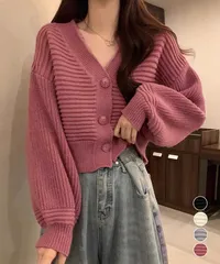 ニットカーディガン ショート丈