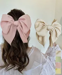 ビッグリボン バレッタ ヘアクリップ上品　おしゃれ ヘアアクセサリー レディース プチプラ