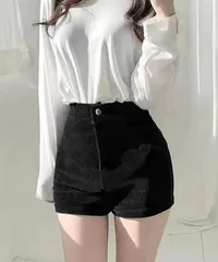 コーデュロイショートパンツ秋冬短パン脚長