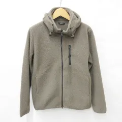 コムサイズム COMME CA ISM ジャケット ジャンバー ボア ジップアップ フード テープ 茶 ブラウン Lのサムネイル