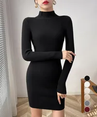 ニットワンピース 長袖 タイトワンピース