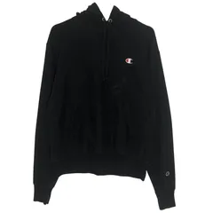 ヴィンテージ Champion REVRSE WEAVE/チャンピオンリバースウィーブ パーカー フーディー プルオーバー 袖刺繍 ワンポイント刺繡 オーバーサイズ ビッグシルエット HONDURAS製 メンズ XL ブラック