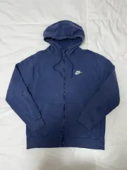NIKE フードジップアップ ネイビー 起毛 Lサイズ ユニセックス